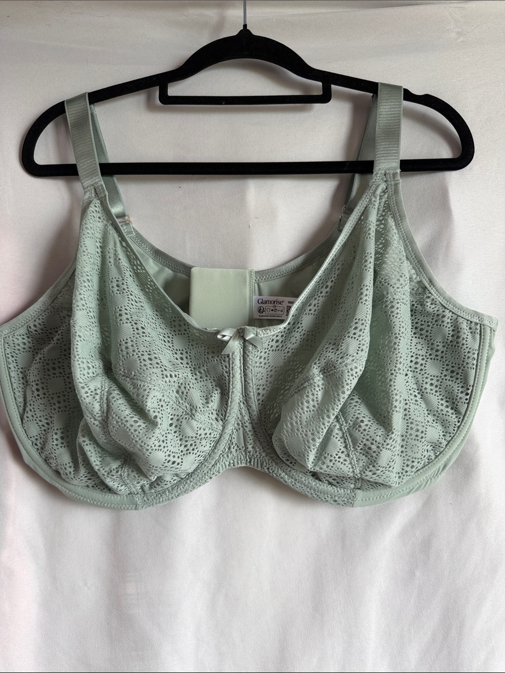 Glamorise Soft Mint Lace Underwire Full Coverage Bra